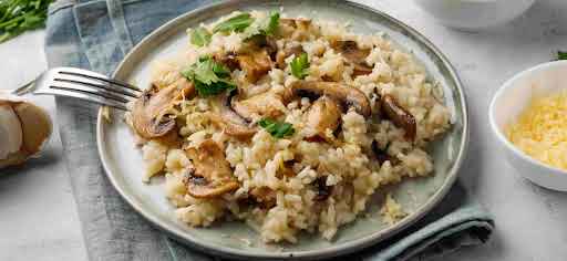 Arroz cremoso con champiñones