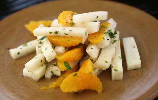 Jícama y mandarina de 91 Kcal