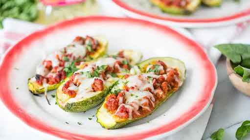 Calabacitas rellenas de 95 Kcal