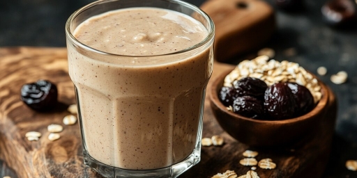 Smoothie de avena, plátano y ciruela pasa