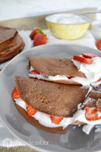 Crepas de chocolate con avena