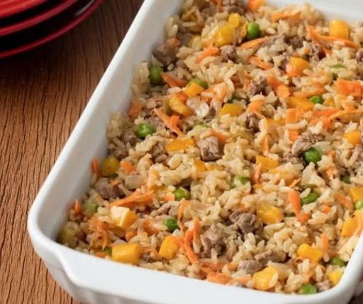 Arroz con carne molida