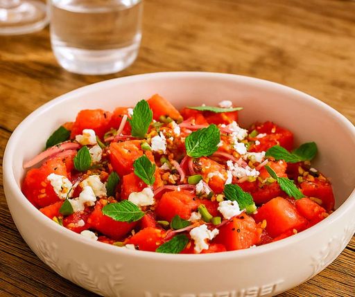 Ensalada de sandía y queso feta
