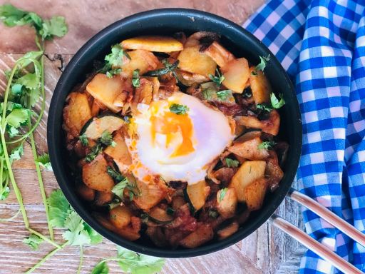 Sartén Picante de Champiñones y Papas