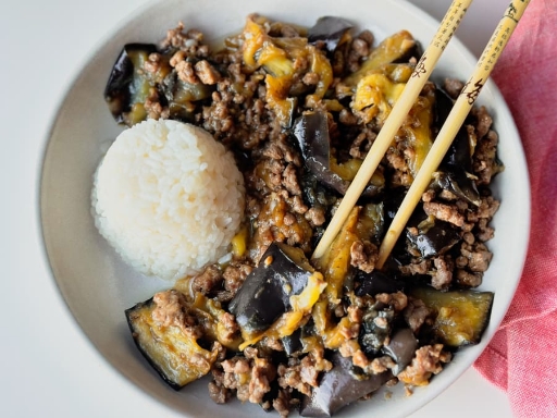 Berenjenas con Carne estilo Asiático