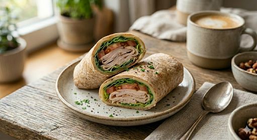 Wrap integral de jamón de pavo y queso