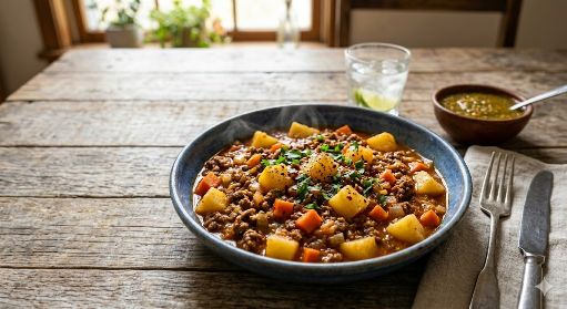 Picadillo con papa y zanahoria