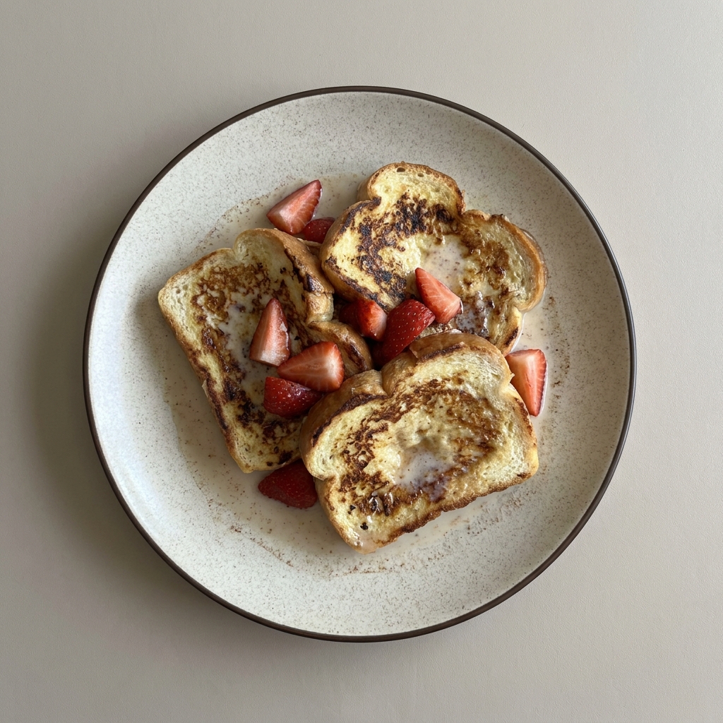Pan francés de claras con fresas