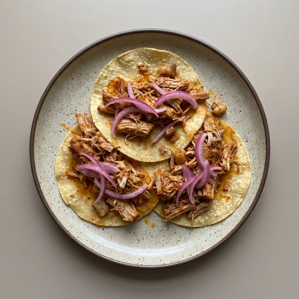Tacos de cochinita pibil de cerdo