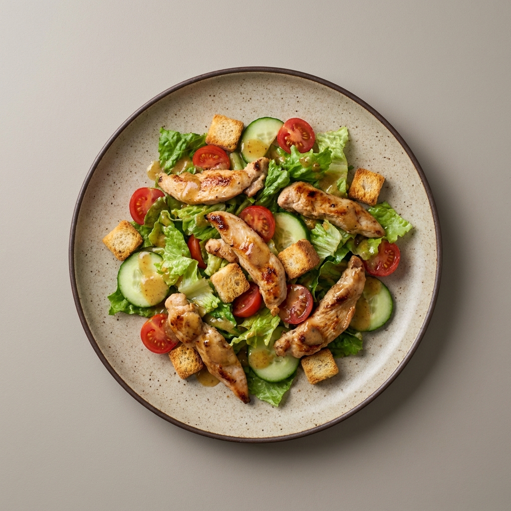 Ensalada de pollo a la plancha con vinagreta de miel