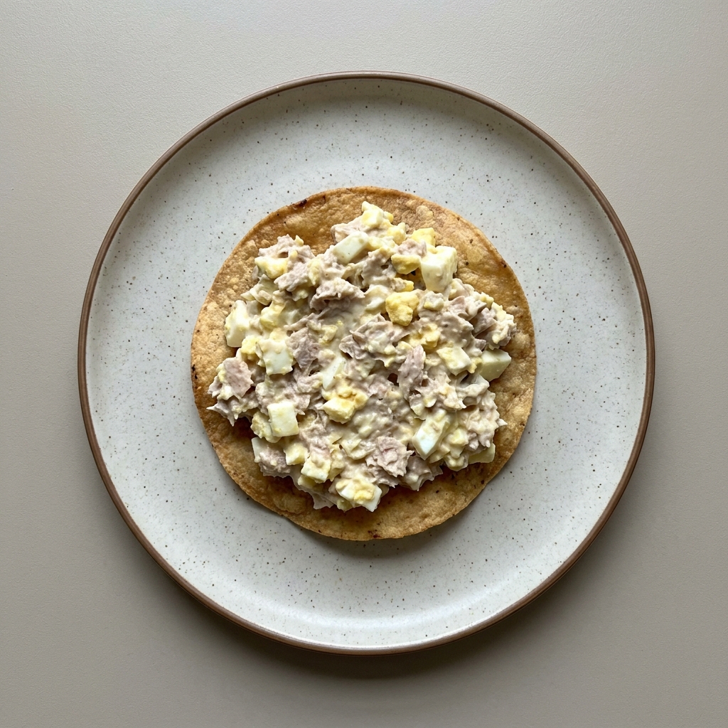 Tostadas de ensalada de atún con huevo