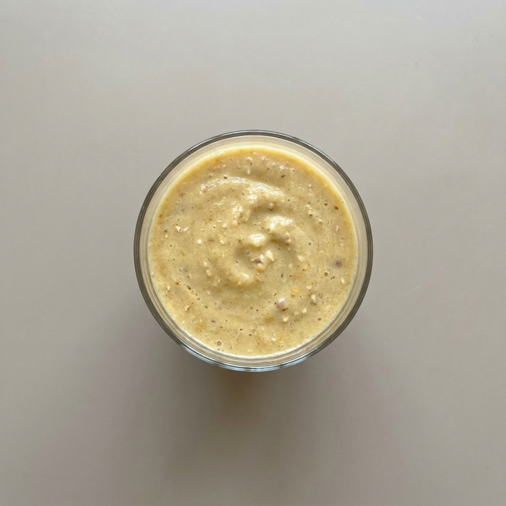Licuado de durazno con avena  y nuez de la india