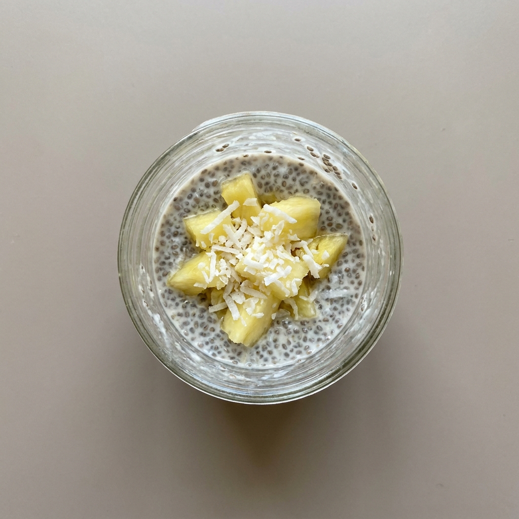 Pudín de chía de coco y piña