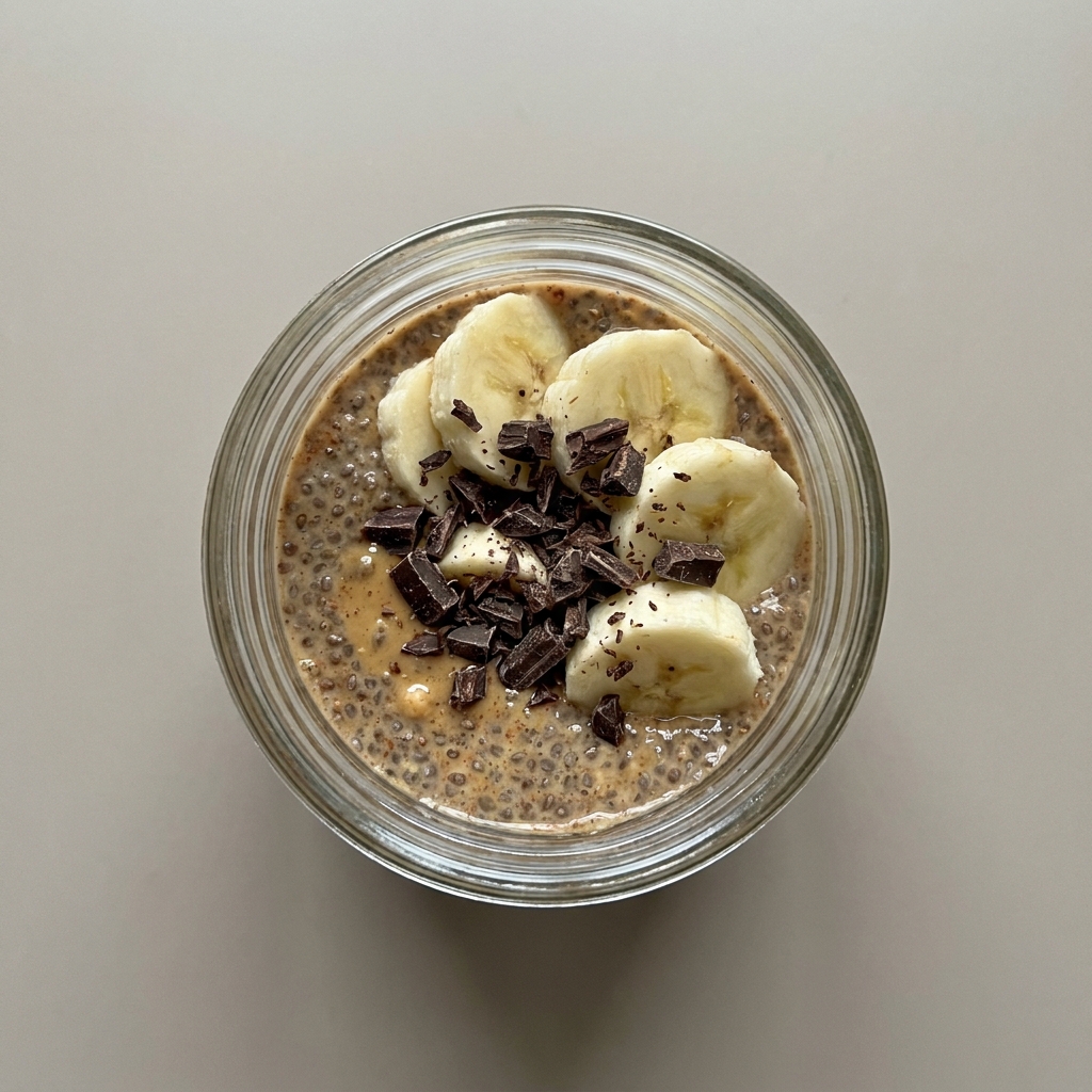 Pudín de chía sabor banana y cacahuate