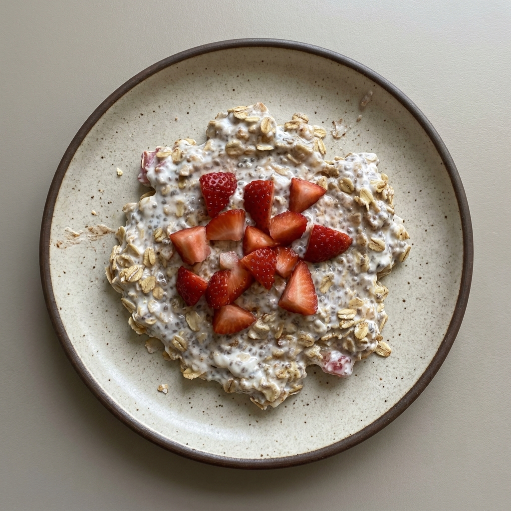 Pudín de chía con avena, fresa y yogurt griego