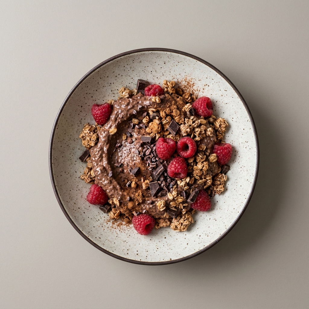 Yogurt bowl sabor chocolate y frambuesas