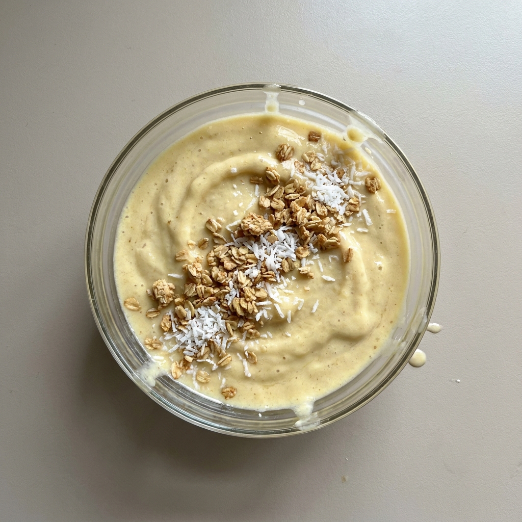 Smoothie bowl de piña, mango y coco