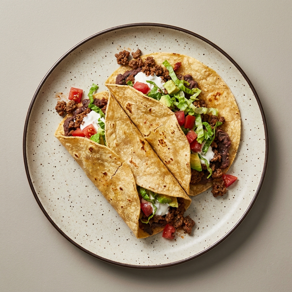 Burritos de carne molida y frijoles con crema