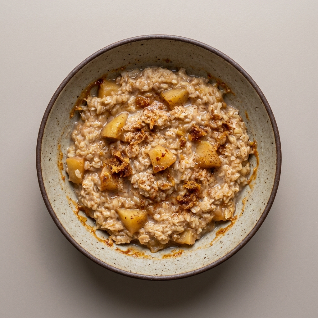 Avena con manzana, leche y piloncillo