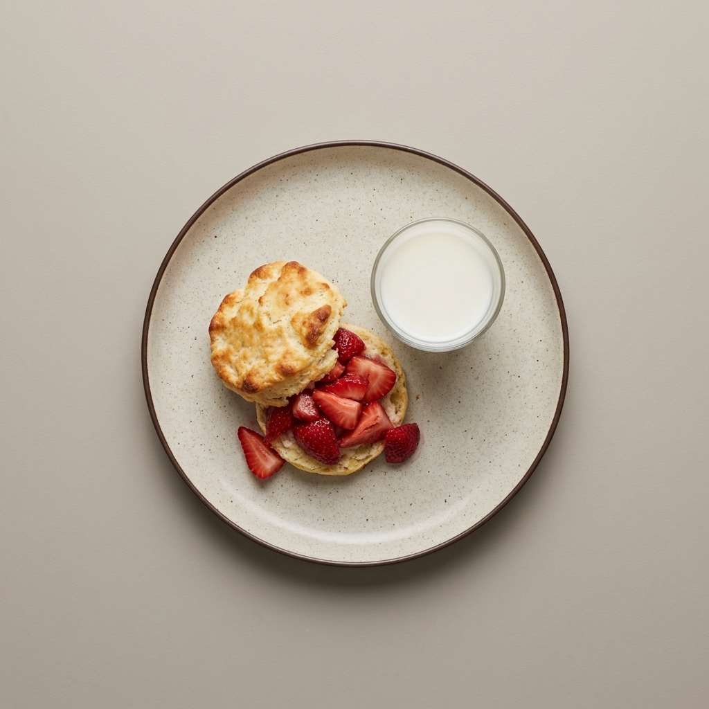 Bisquet con fresa y leche