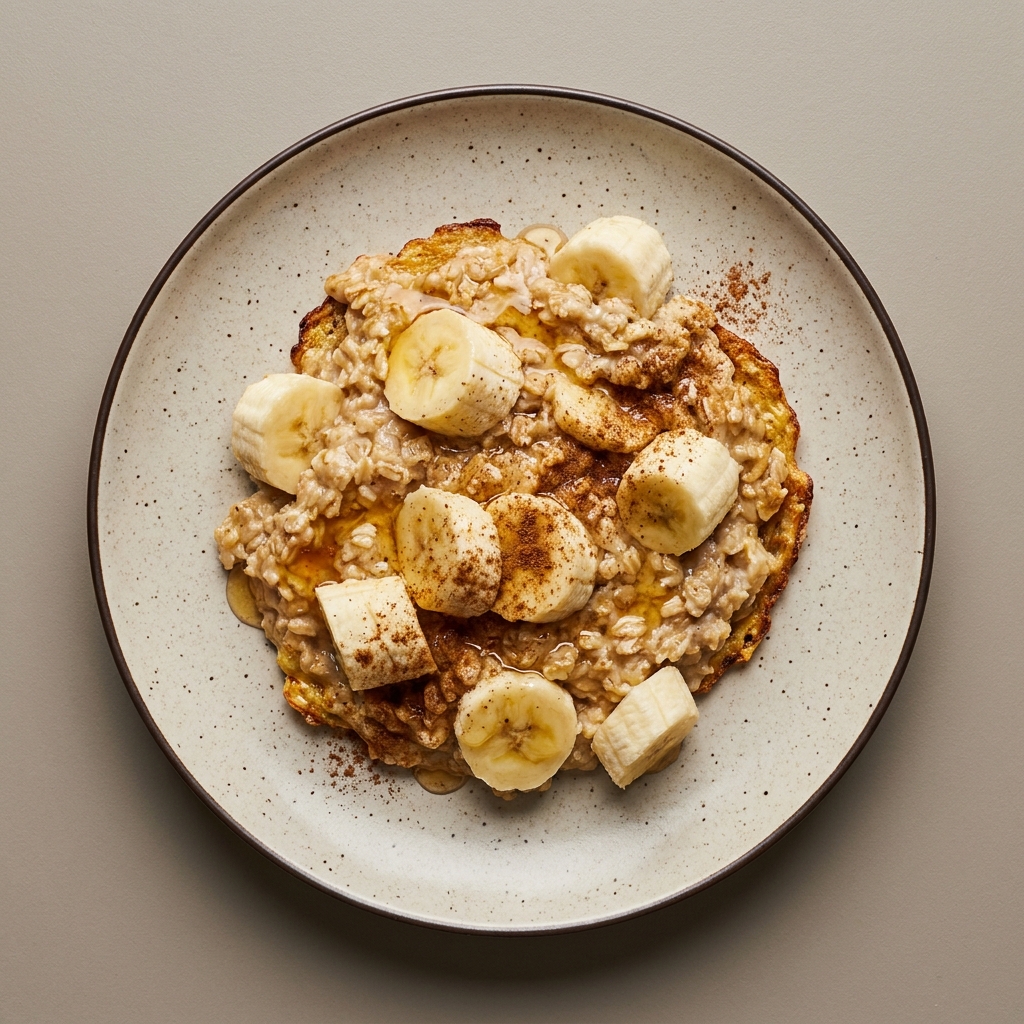 Avena con plátano, leche y miel