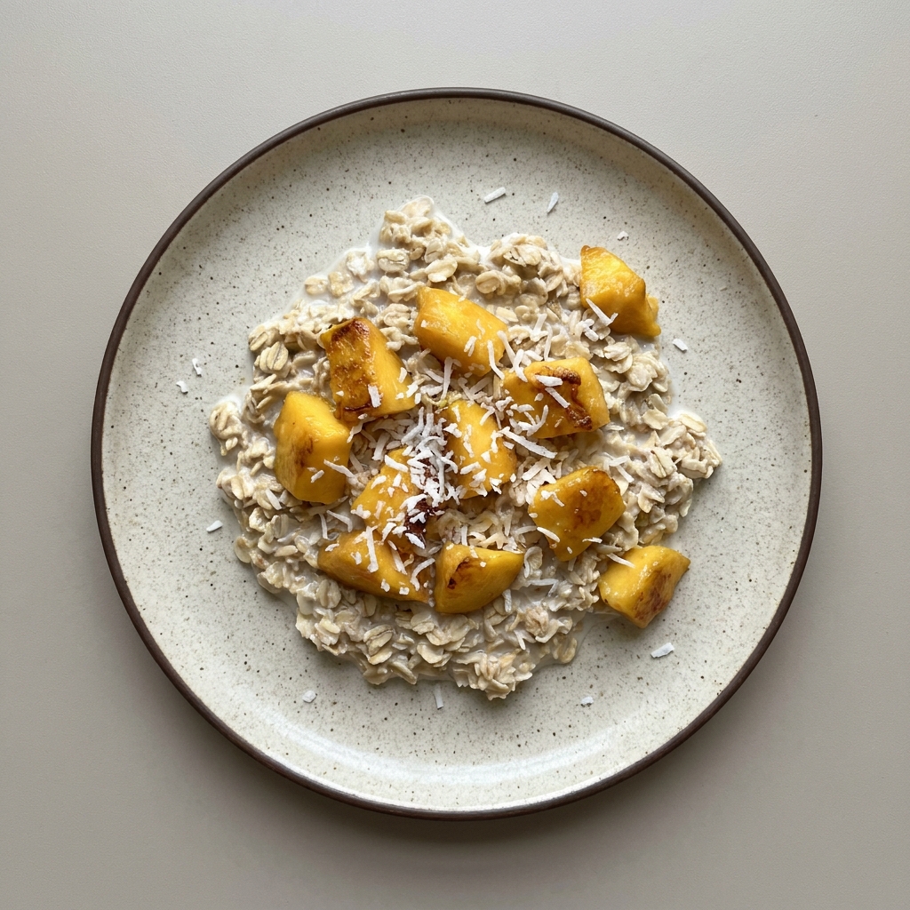 Avena con mango y coco