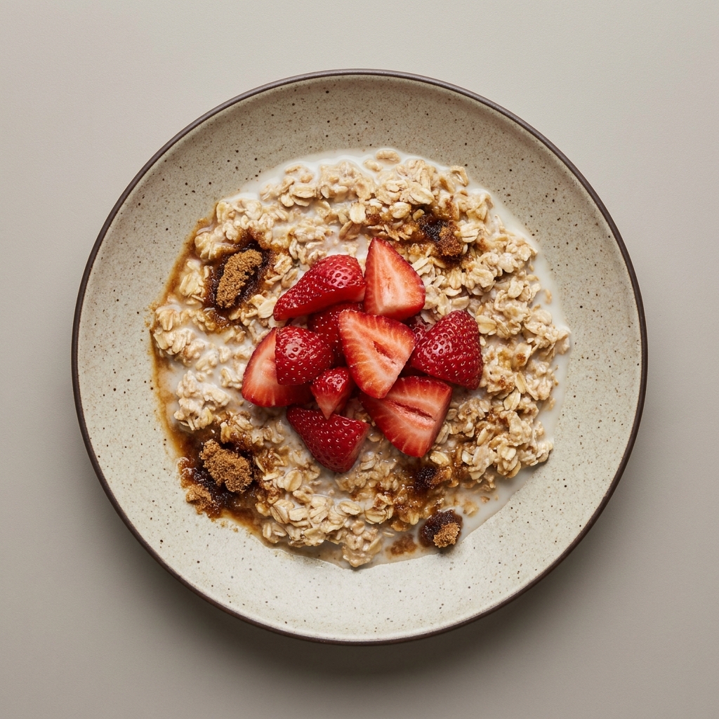Avena con leche y fresa