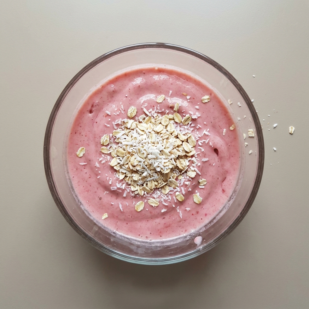 Smoothie de yogurt con fresa y coco