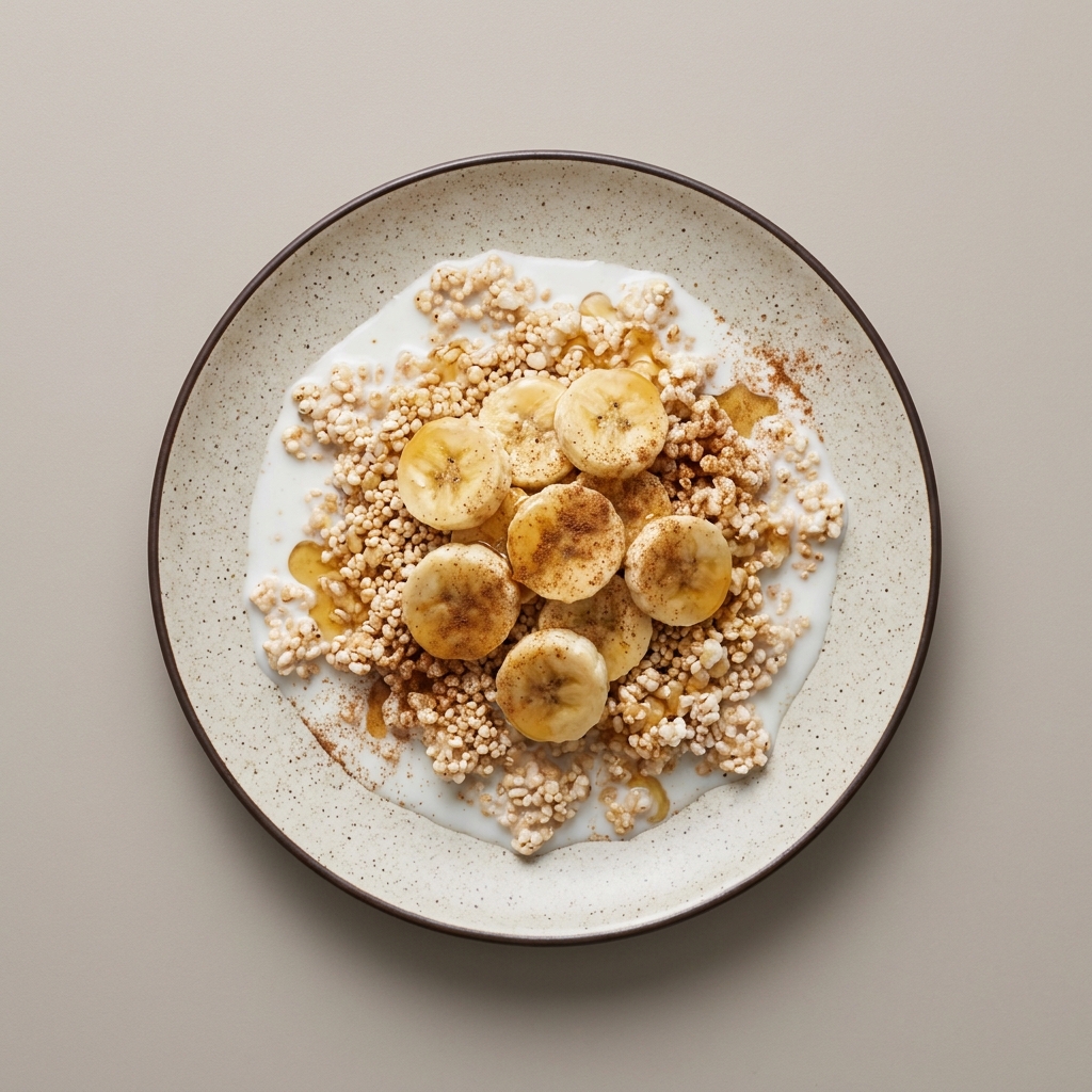 Amaranto con plátano, leche y miel