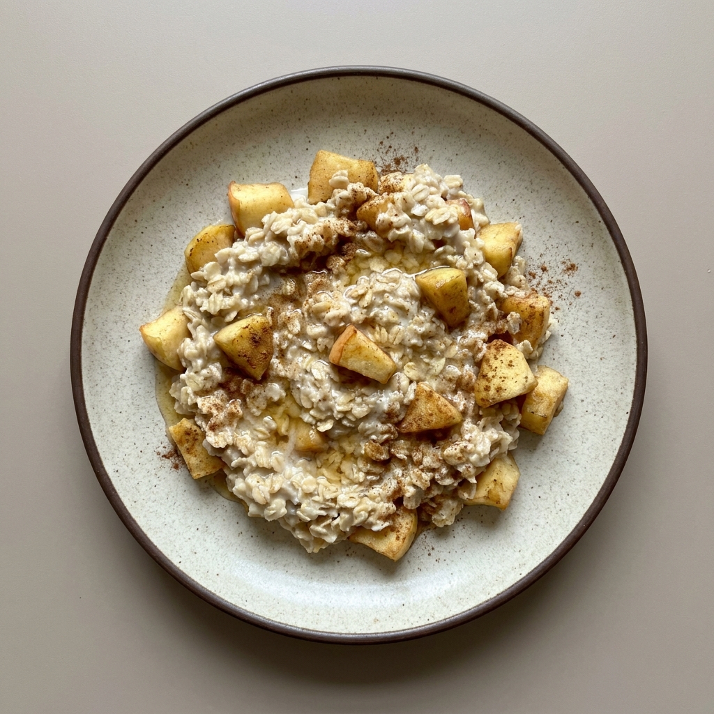 Avena en leche con manzana endulzada con miel