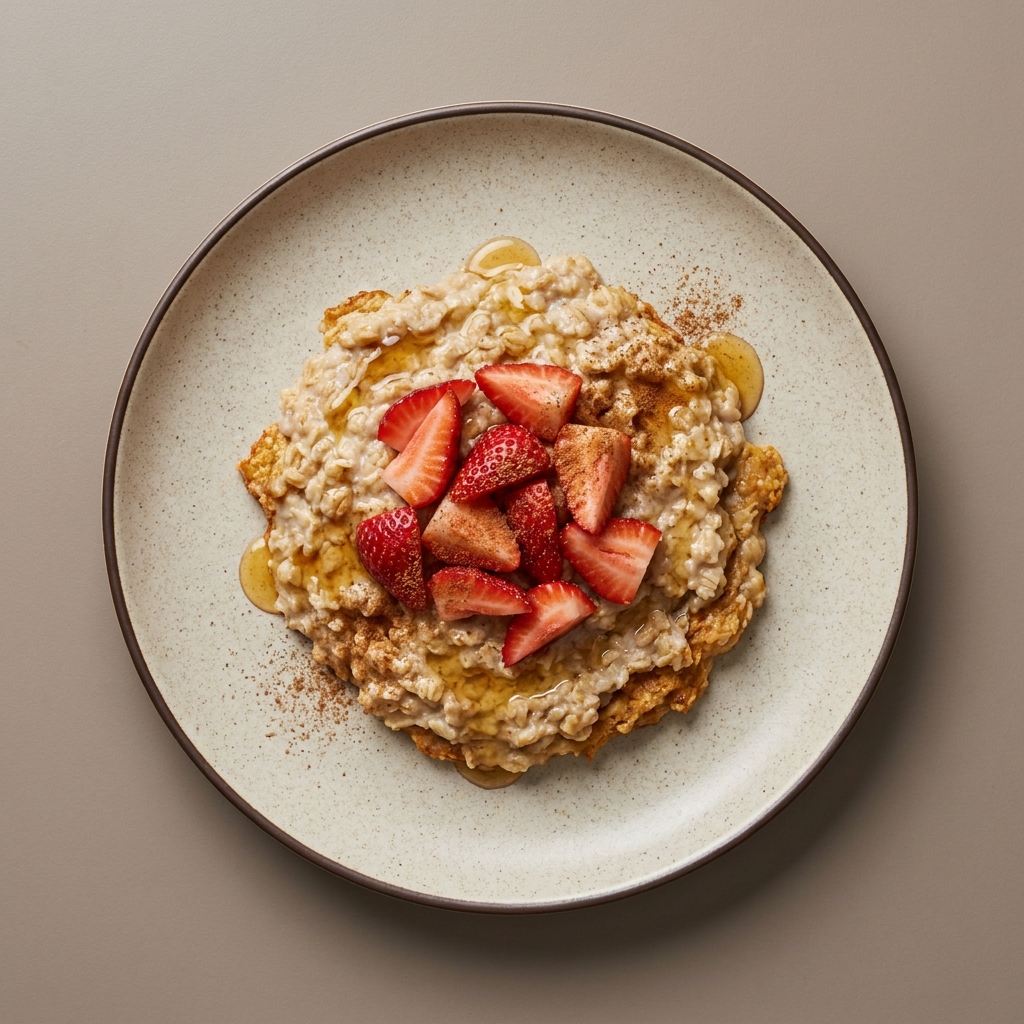 Avena en leche con fresa y miel