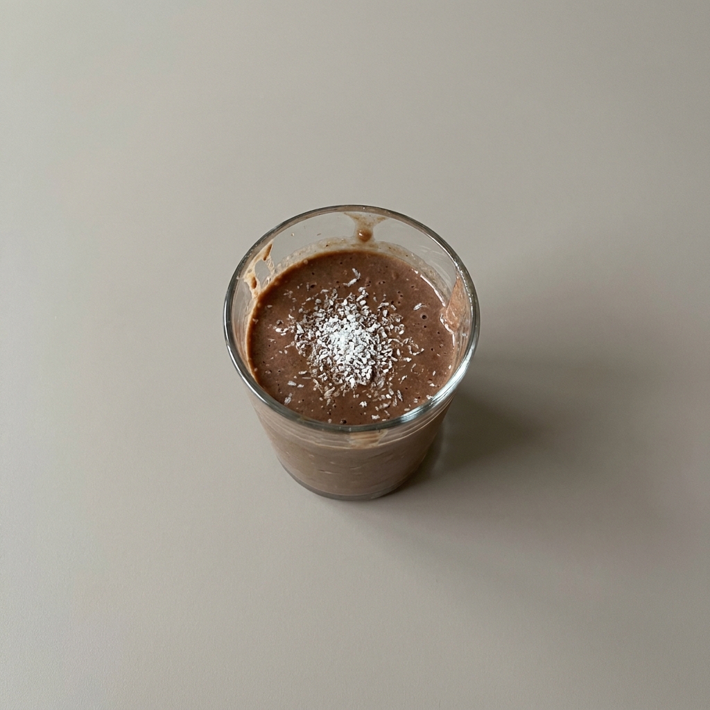 Smoothie de platano con cacao y coco