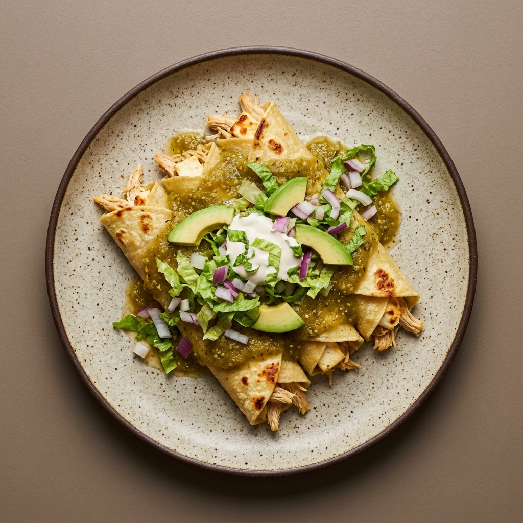 Enchiladas de panela y pollo