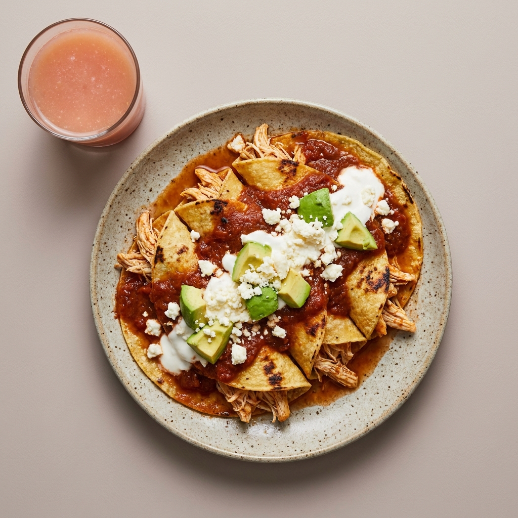entomatadas de pollo con crema y aguacate + agua de guayaba