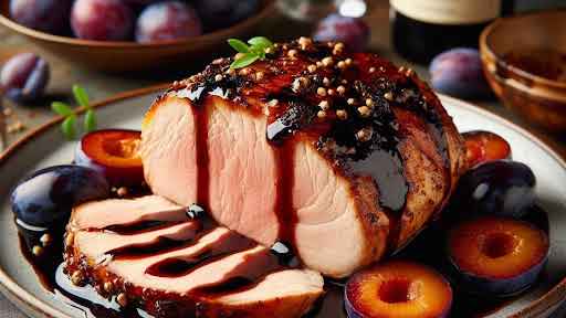 Lomo en salsa de ciruelas de 139 Kcal