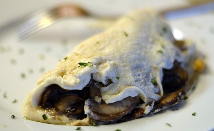 Claras de huevo con champiñon