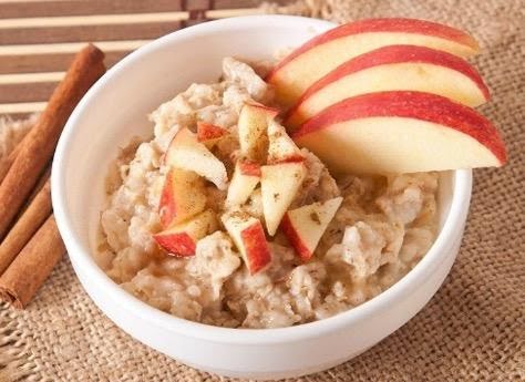 Avena cocida con manzana